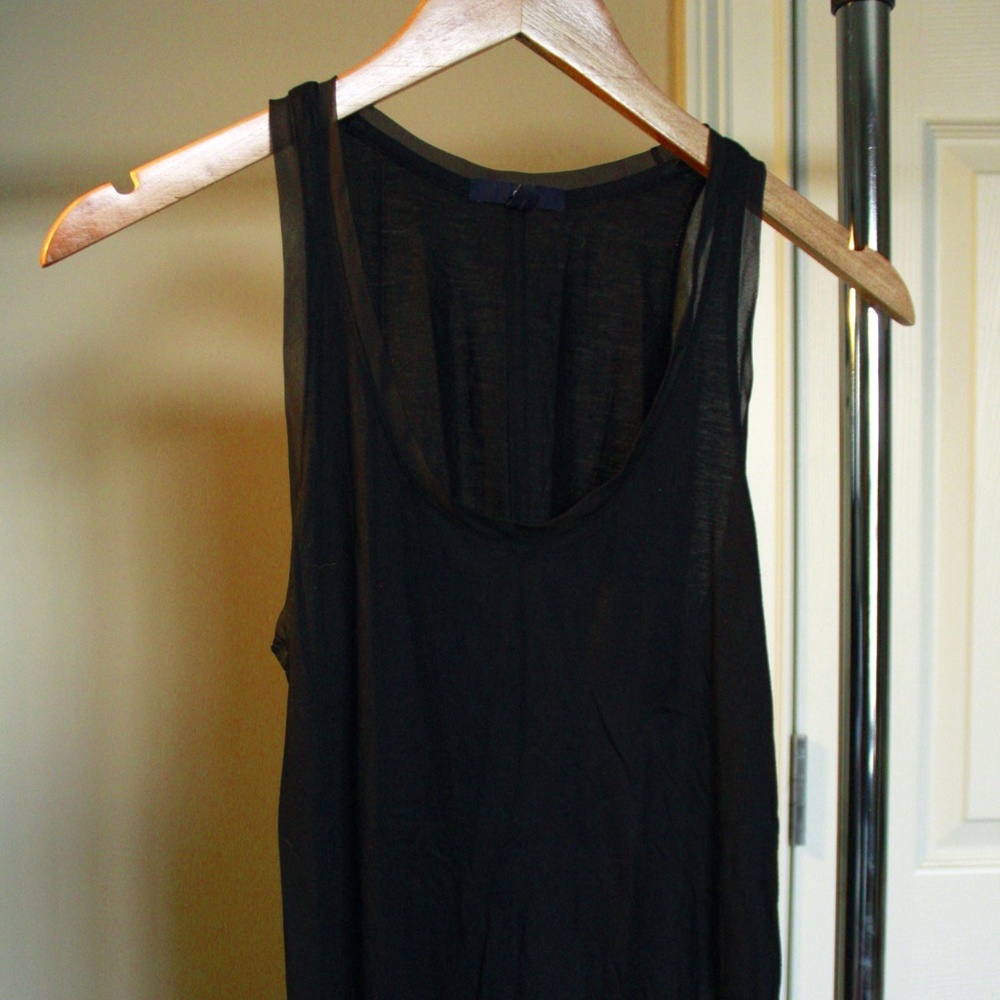 GAP Black Tank with Sheer Trim